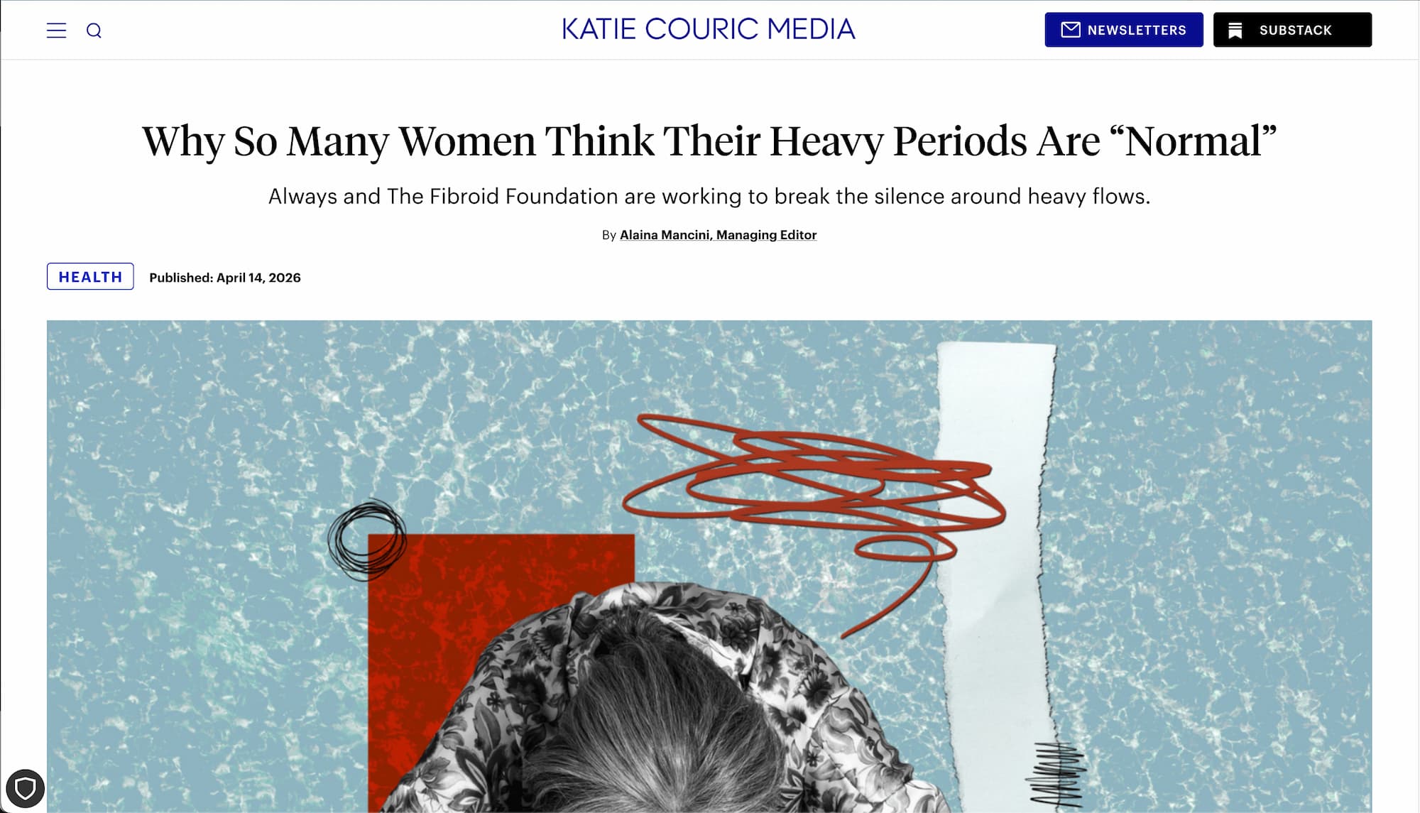 Why So Many Women Think Their Heavy Periods Are “Normal” post on Katie Couric Media